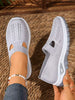 Oversized Mom Shoes, Breathable Mesh Women's Casual Shoes, Women's Flat Summer Sandals, Slip-On Hollow Design